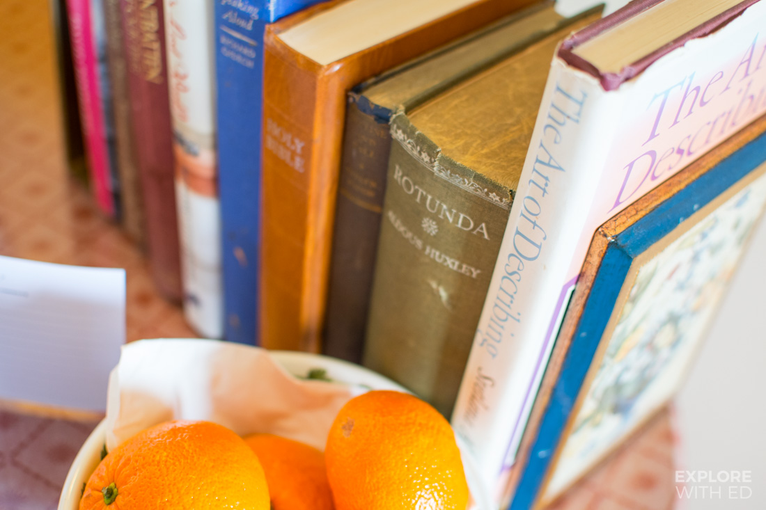 Fresh fruit and old books
