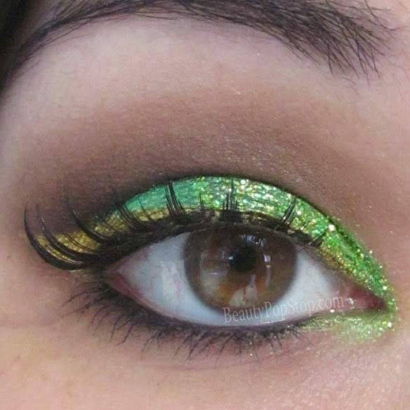 st patrick's day makeup tutorial using sugarpill and lit cosmetics glitter