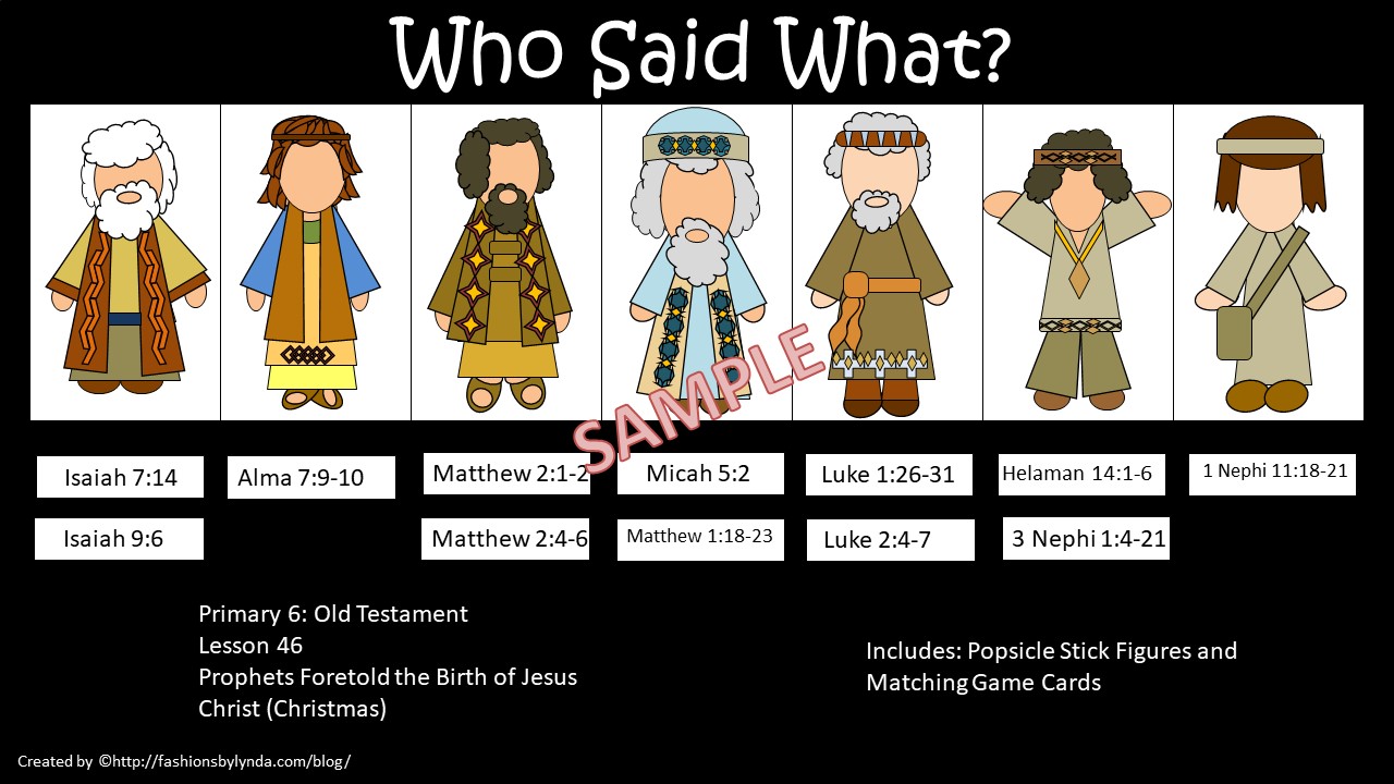 Games and other activities for Family Night Primary 6 Old Testament