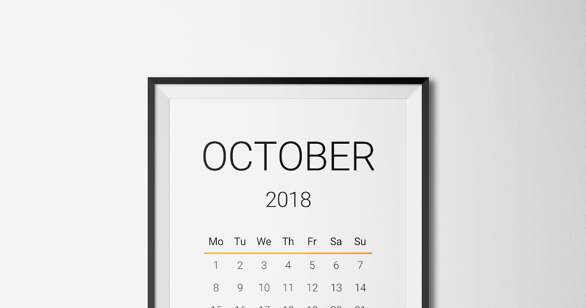 October 2018 Printable Calendar