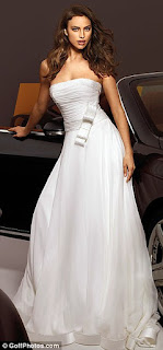 irina shayk in white bridal dress