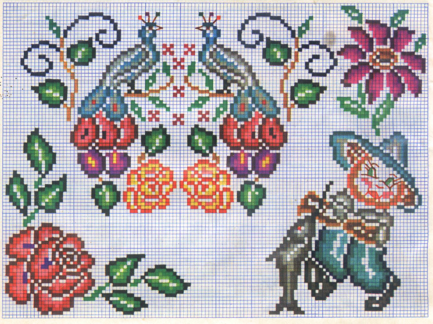 MANUALIDADES: BORDADOS DE FLORES EN PUNTO DE CRUZ