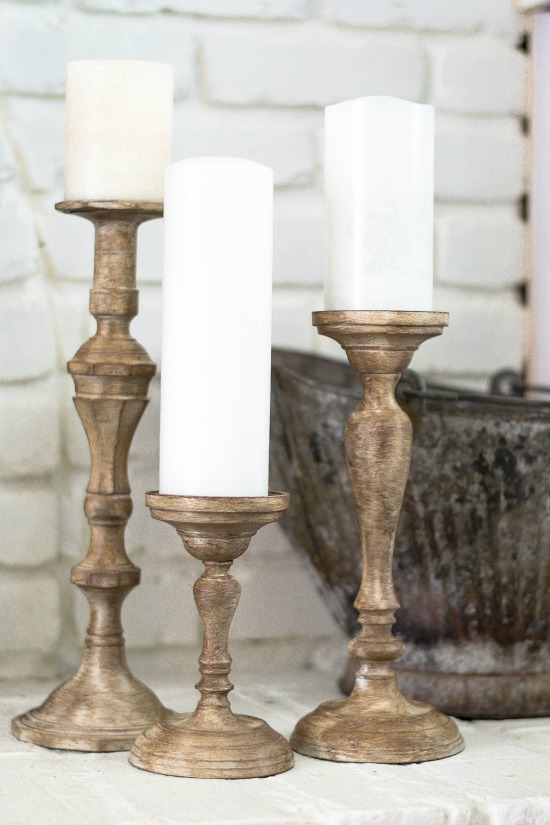 How to give brass candlesticks a farmhouse makeover