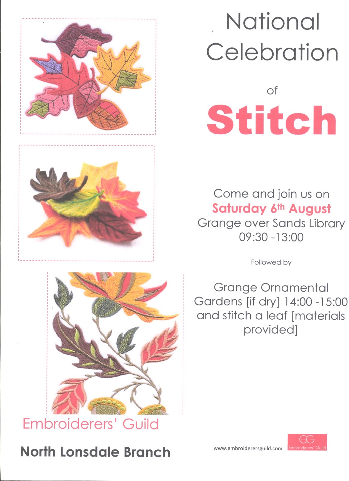nlegstitchers National Celebration of Stitch Day Saturday 6th August 2016