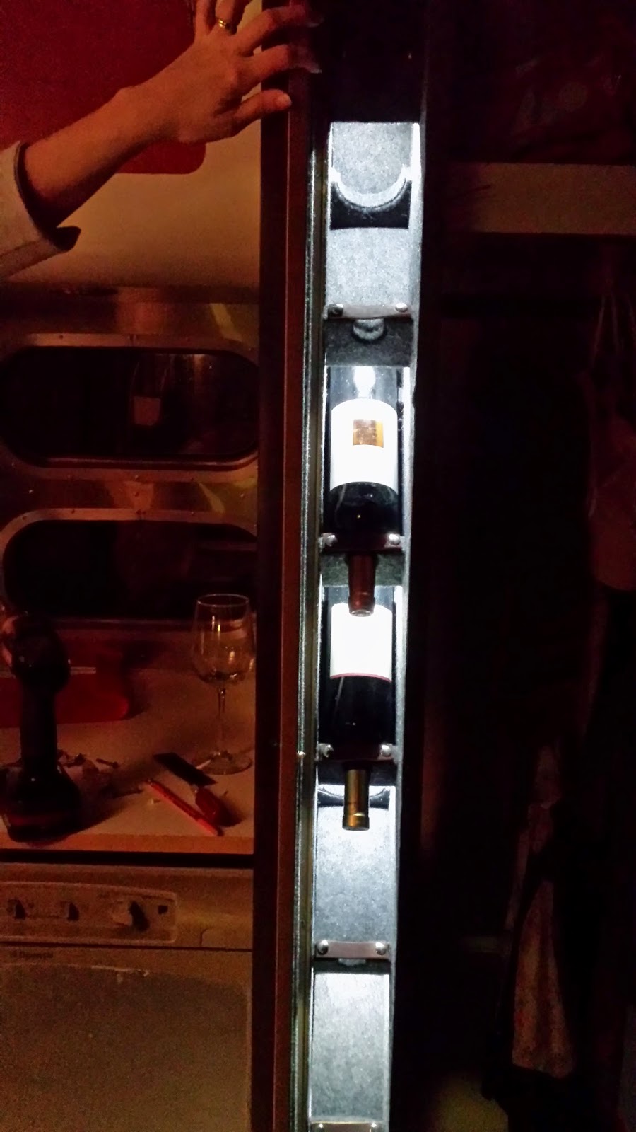 Airstream Renovation Airstream wine rack