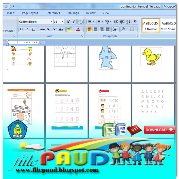Download Lembar Kerja Paud atau Worksheet Paud Gratis - File Paud