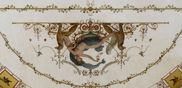 Tour the renovated romantic Ritz Paris Handpainted ceiling mural at Ritz Paris