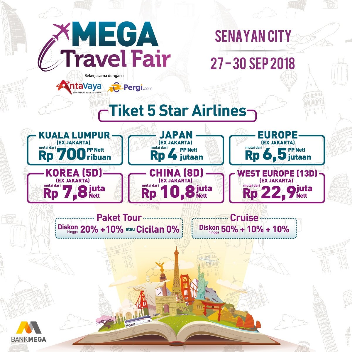 Bank Mega - Event Mega Travel Fair Jakarta & Bandung (27 - 30 Sept 2018) Bank Mega - Event Mega Travel Fair Jakarta & Bandung (27 - 30 Sept 2018)