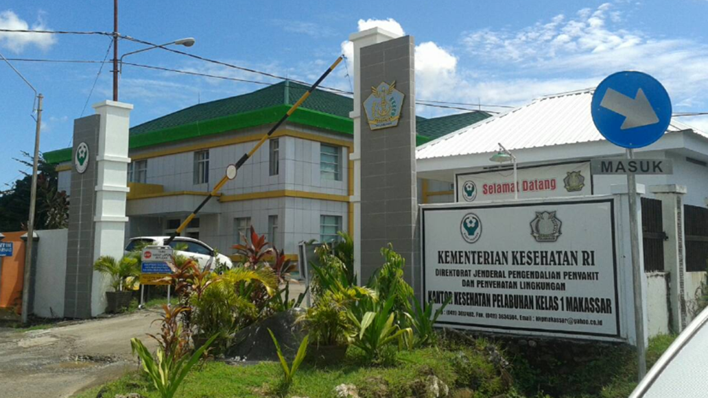 KKP Kantor Kesehatan Pelabuhan Kelas I Bandar Udara Internasional Sultan Hasanuddin Makassar Alamat: Bandar Udara Internasional Sultan Hasanuddin (UPG) Lt. 2, Baji Mangngai, Makassar, Kabupaten Maros, Sulawesi Selatan