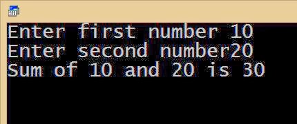 c program to add two numbers