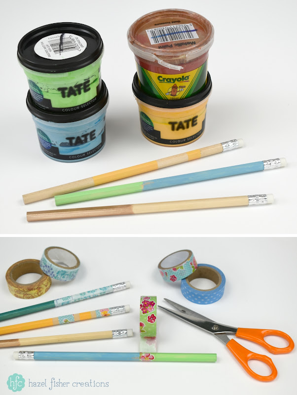 3 Techniques to Decorate Pencils - back to school diy stationery project; paint and washi tape. Hazel Fisher Creations 3 Techniques to Decorate Pencils - back to school diy stationery project; paint and washi tape. Hazel Fisher Creations