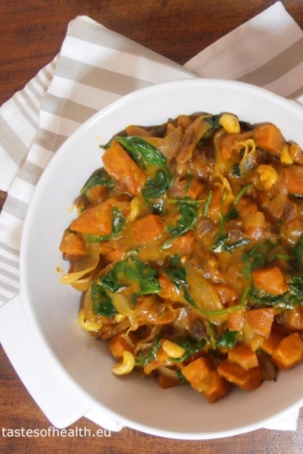 pumpkin, squash, cashews, cashew nuts, spinach, vegetarian, healthy, recipe, recipes