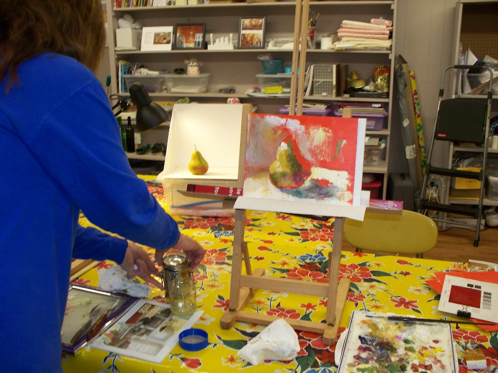 Gin Lammert Pastel & Oil Experimenting with palette knife painting...