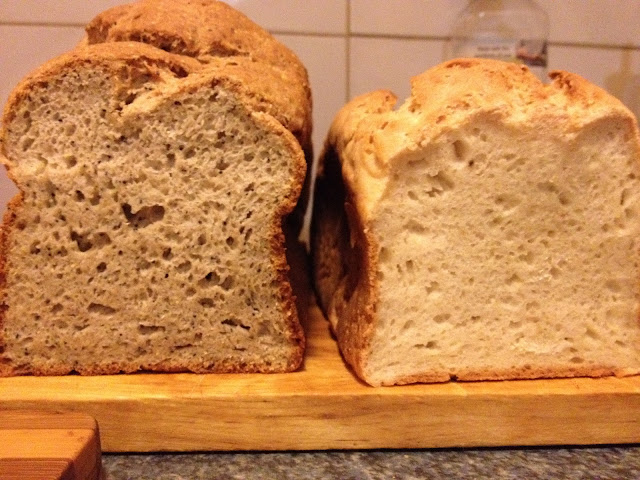 xanthan gum loaves - wholegrain and white