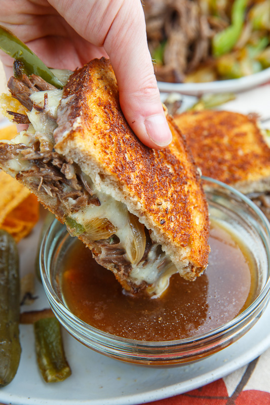 Slow Cooker Roast Beef Philly Cheesesteak French Dip Grilled Cheese Sandwich Slow Cooker Roast Beef Philly Cheesesteak French Dip Grilled Cheese Sandwich