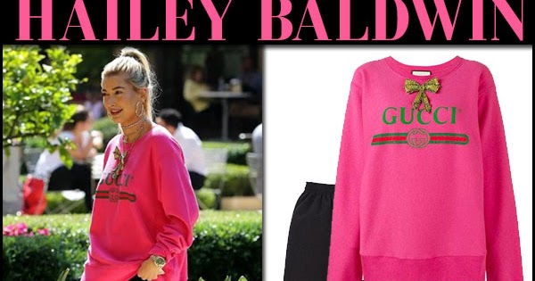 Hailey Baldwin Takes the Gucci Logo Tee for a Test Drive
