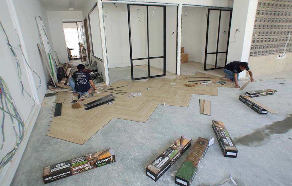 butterpaperstudio Reno432B Vinyl flooring herringbone style