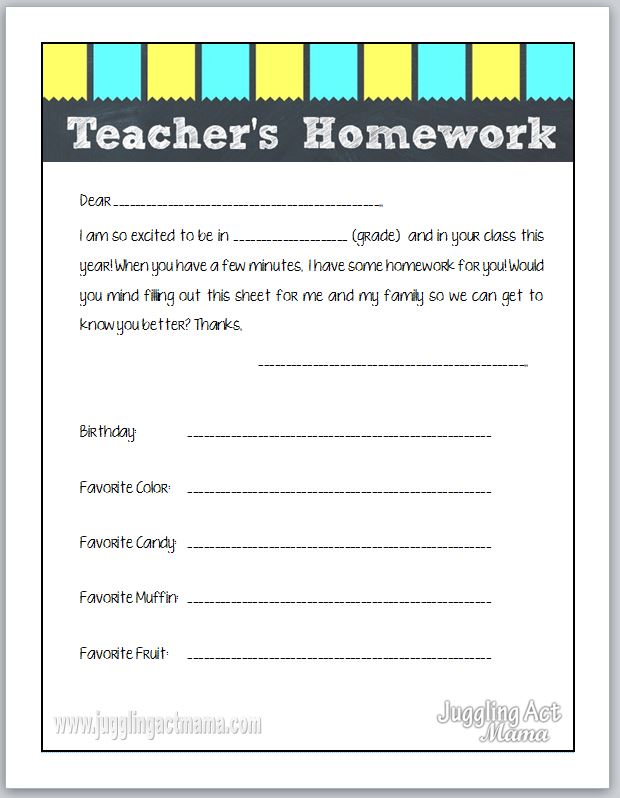 Teacher homework