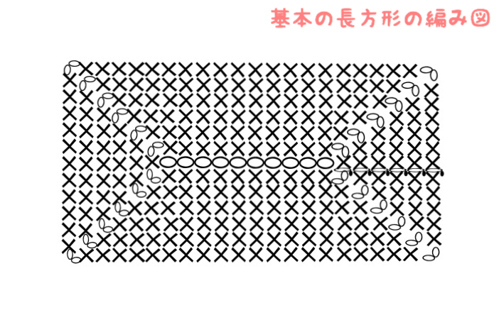 かぎ針編みで編む長方形の編み方 編み図 きゃろりずむ