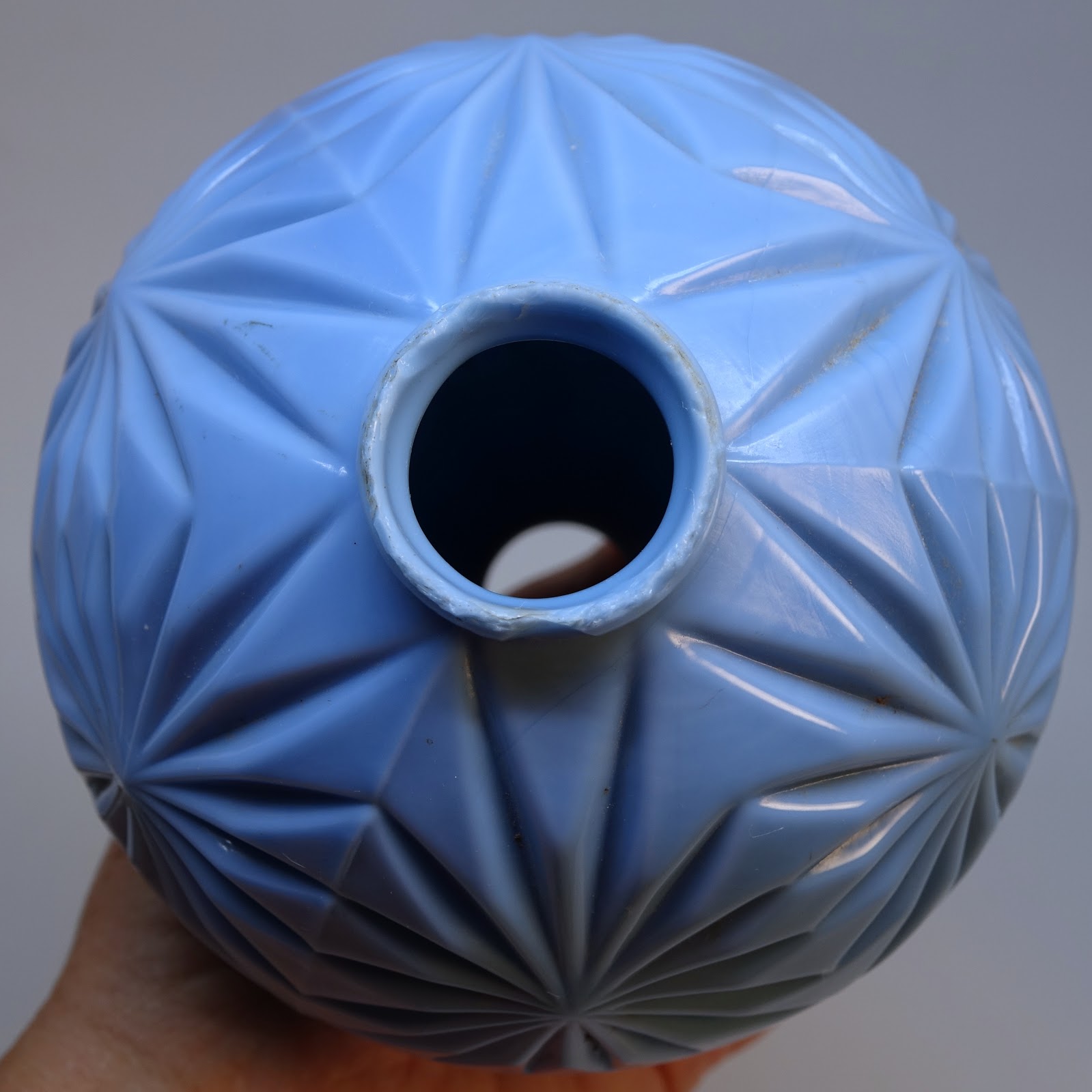 Vintage Lightning Rod Ball Hawkeye Blue Milk Glass Rare eBay