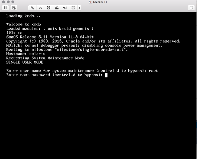 Minimal Solaris How to reset Solaris 11 root password in a minute