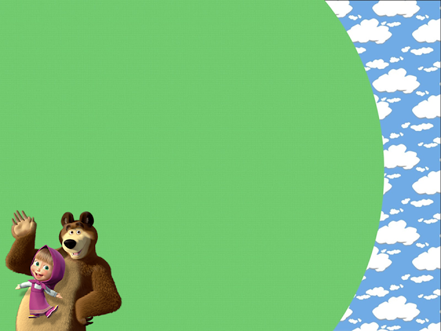 Masha y el Oso: Invitaciones para Imprimir Gratis. Para hacer invitaciones, tarjetas, marcos de fotos o etiquetas de Masha y el Oso para imprimir gratis.