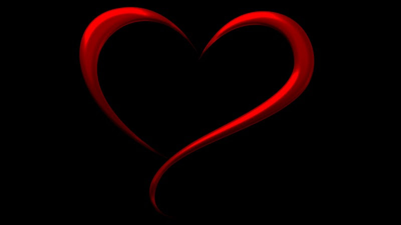 Heart on Black Background. Love Illustration for Valentine's Day