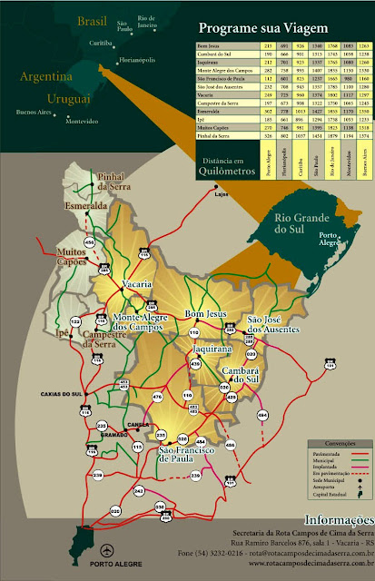 Mapa dos Campos de Cima da Serra
