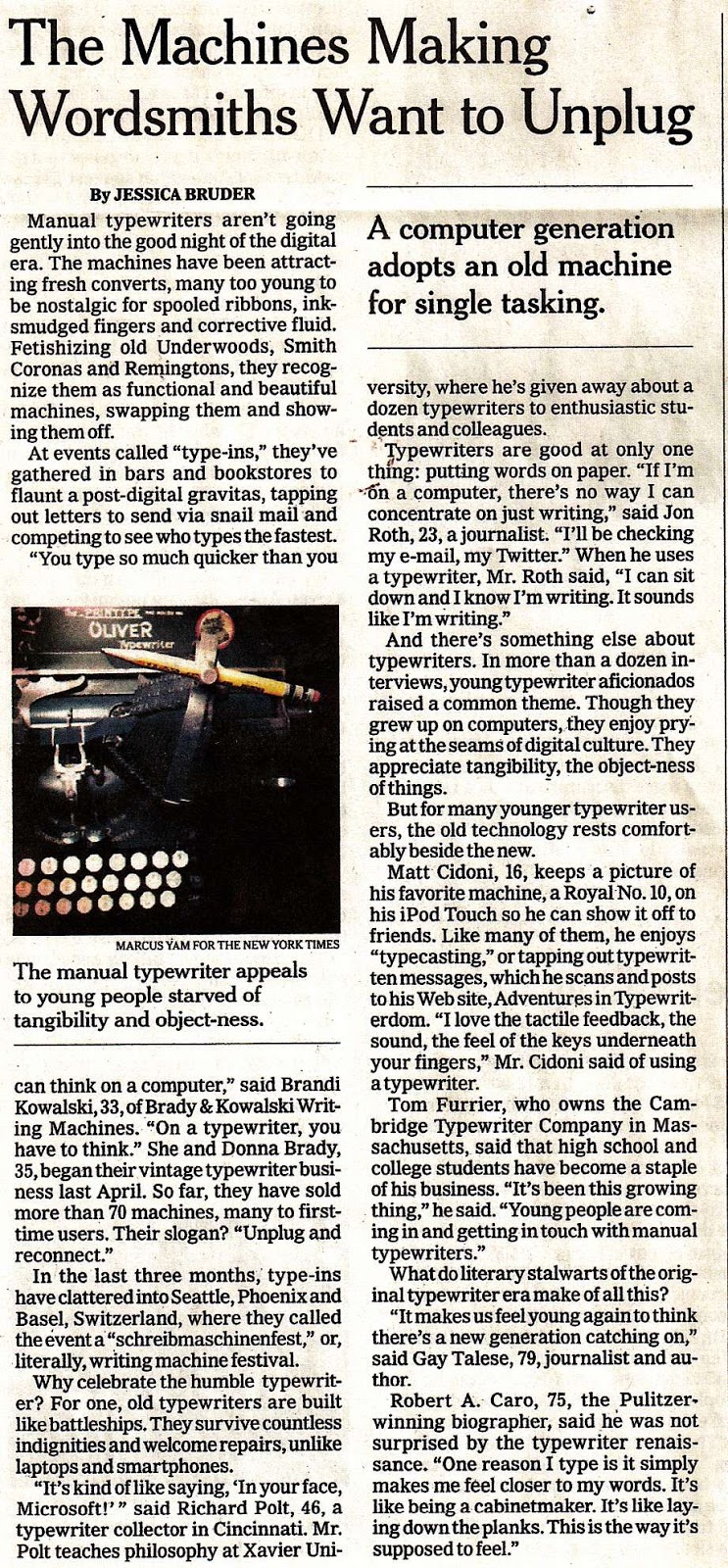 maschinengeschrieben NY Times The Machines Making Wordsmiths Want To