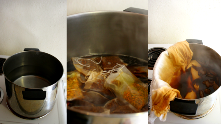 how to dye with tea, featuring Numi Organic Rooibos and Turmeric how to dye with tea, featuring Numi Organic Rooibos and Turmeric
