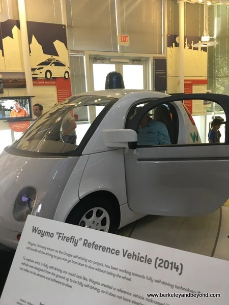 Waymo self-driving vehicle from 2014 at Computer History Museum in Mountain View, California