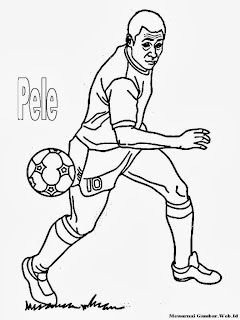 Mewarnai Gambar Pemain Sepakbola Pele Sepak Bola Karikatur