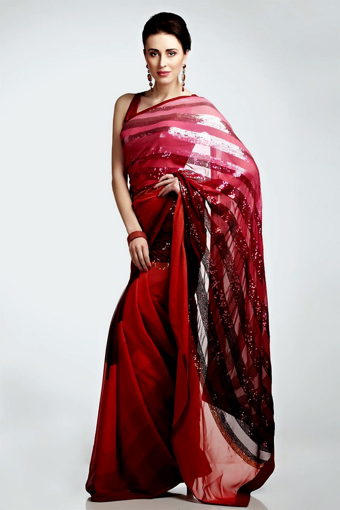 gown from chiffon saree
