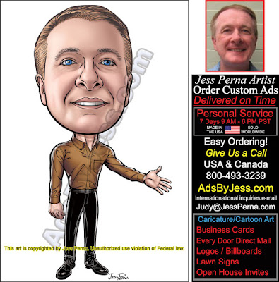 Real Estate Agent Caricature from Photo Ad