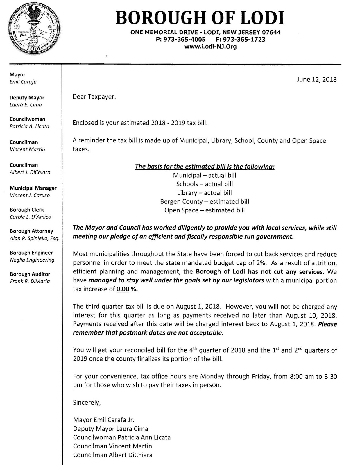 Lodi By The Numbers The truth about the letter in your tax bill sent