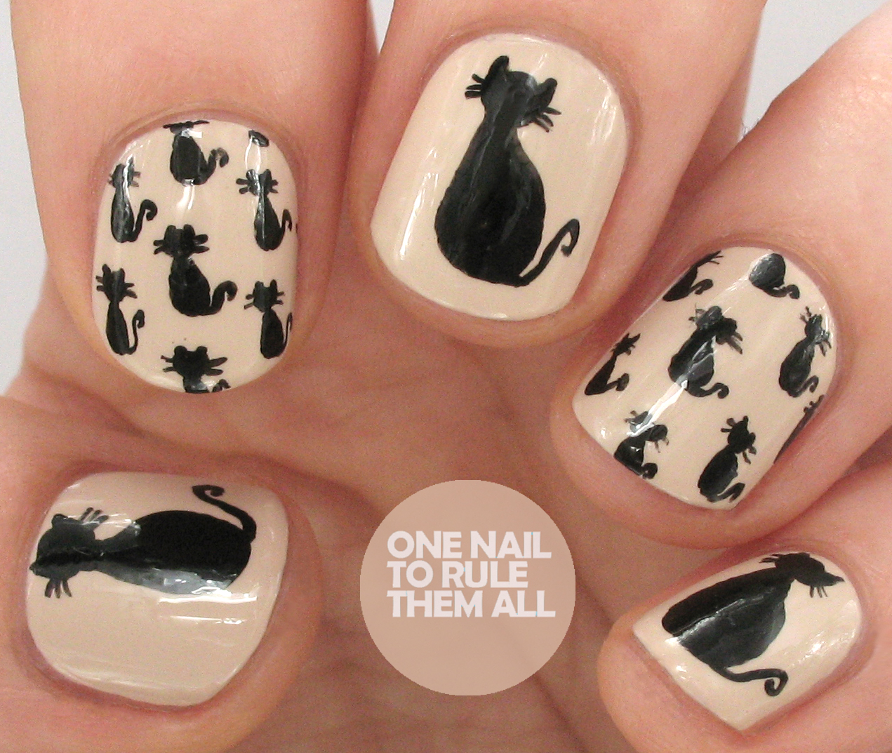 One Nail To Rule Them All: Tutorial Thursday: Halloween Black Cat Nails ...