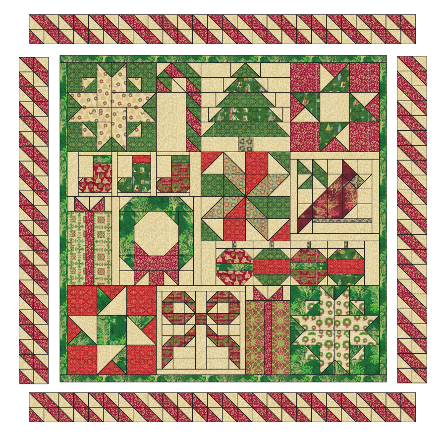 Inspired by Fabric Silent Night Sampler Alternate Border Instructions