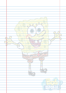 Folha Papel Pautado Bob Esponja rabiscado PDF para imprimir na folha A4 Folha Papel Pautado Bob Esponja rabiscado PDF para imprimir na folha A4