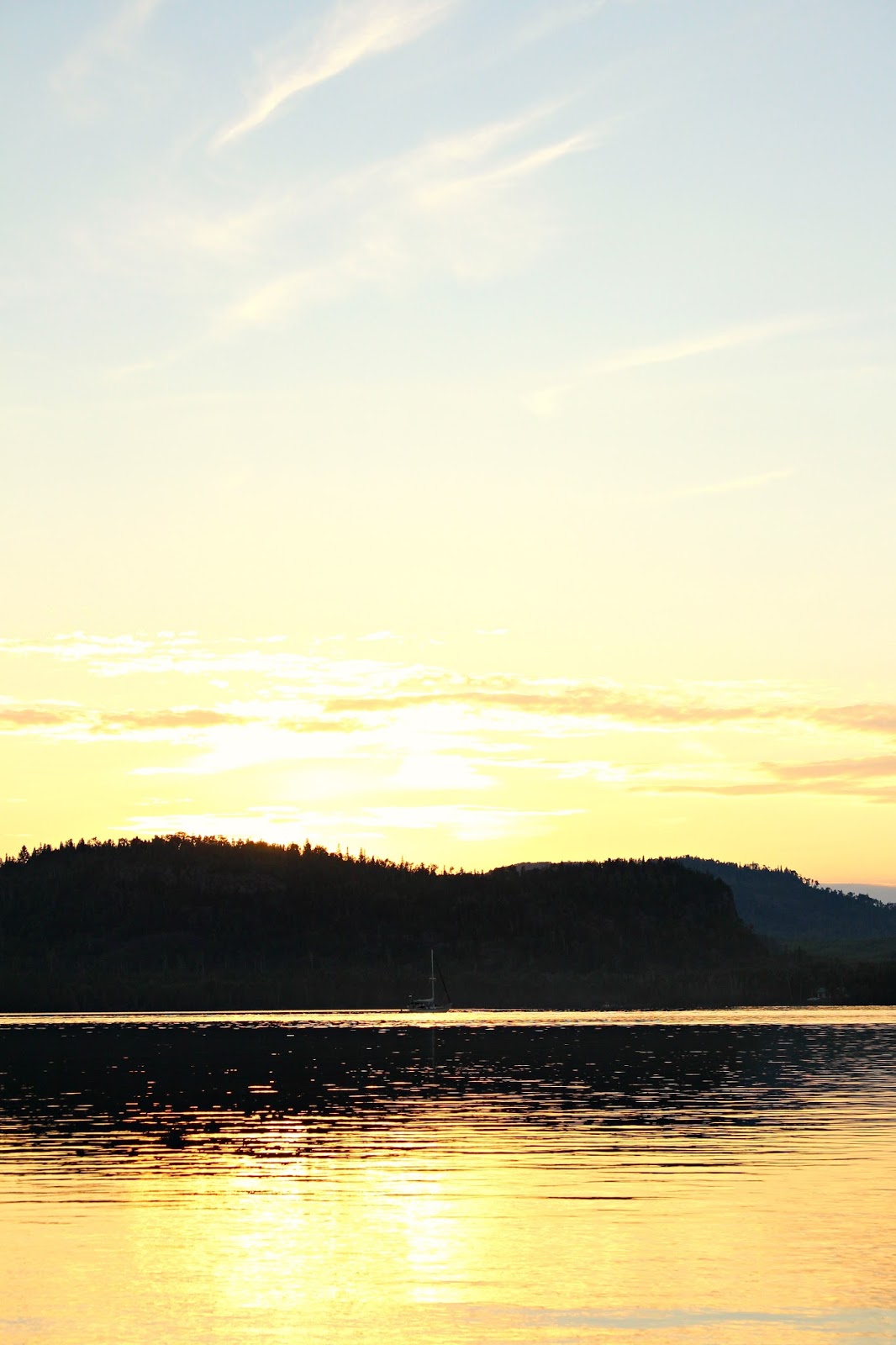 Lake Sunset Lake Sunset with Sailboat