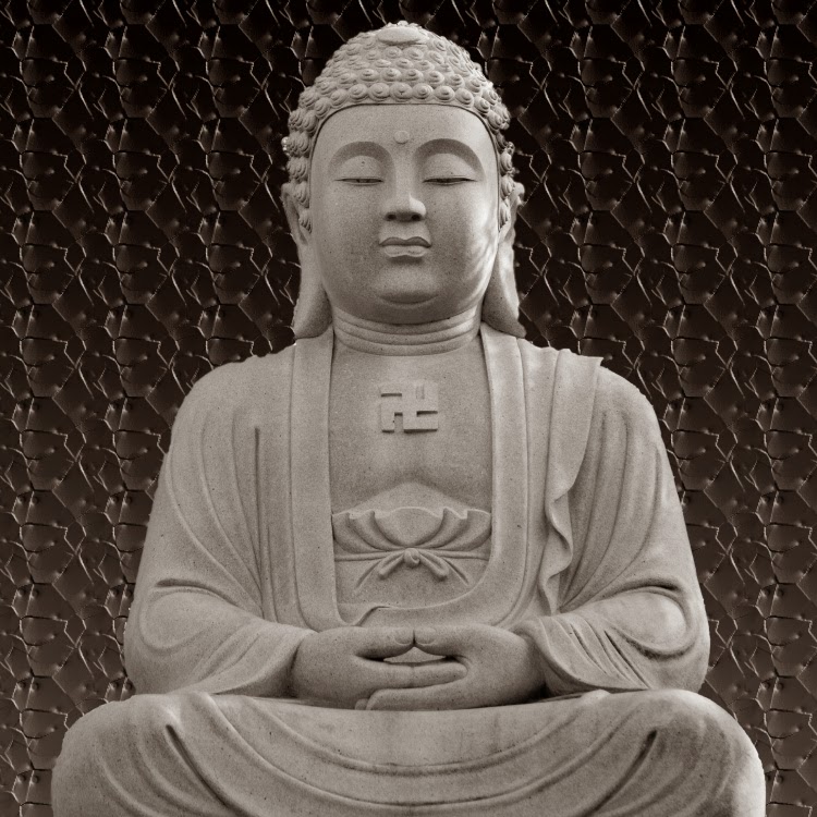 Код на будду. Статуя Будды со свастикой.