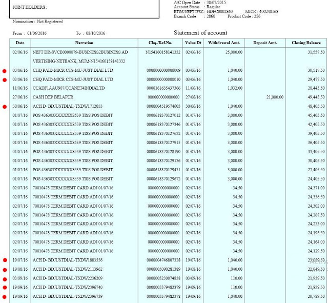 Is HDFC Bank letting Justdial steal your money? 4