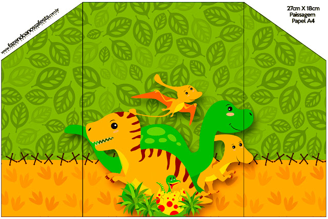 Fiesta de Dinosaurios: Invitaciones de Cumpleaños para Imprimir Gratis. Sobre para invitación.