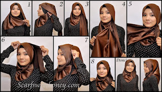 gambar cara memakai jilbab