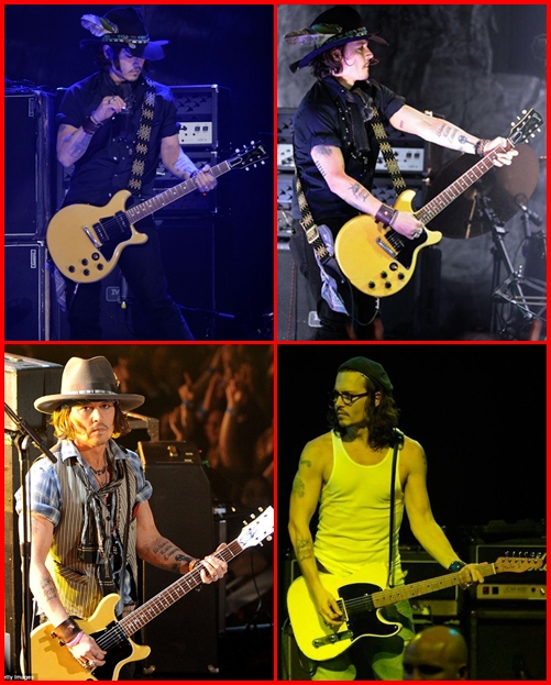 Johnny Depp with guitar Icon Magazine