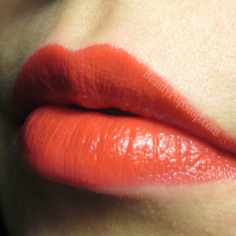 milani power lip lasting and moisturizing gloss stain mango tango swatch
