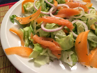 insalata con salmone e carote