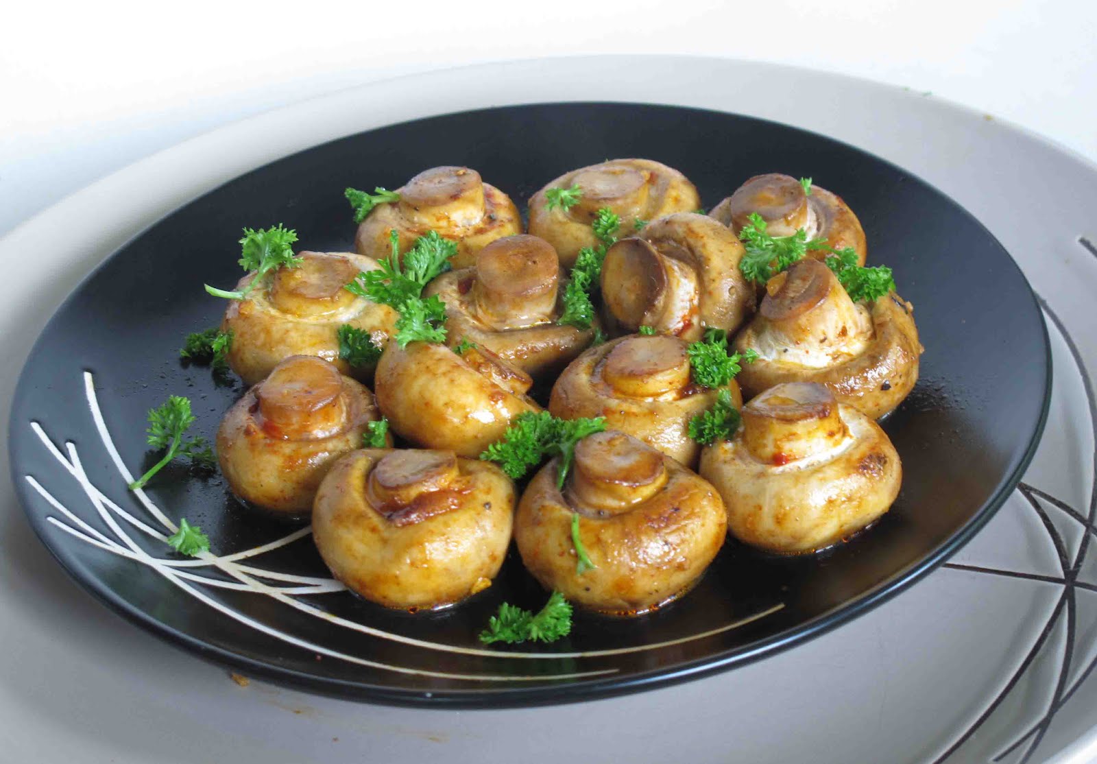 Shoot and Eat Marinated Mushrooms with Basil and Ginger
