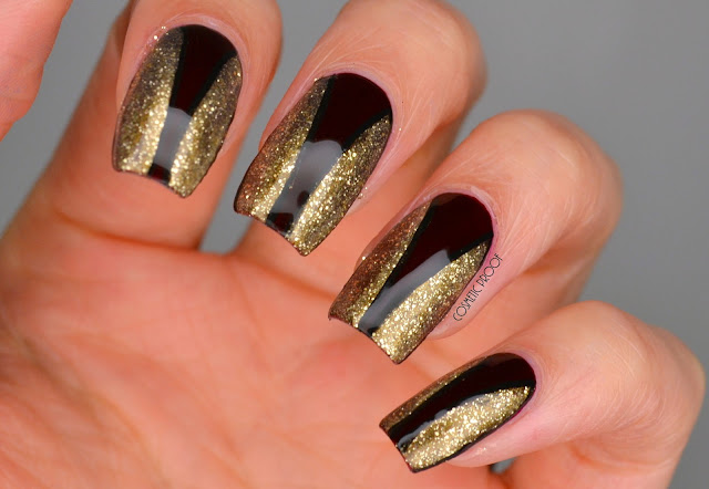 Burberry Gold Shimmer Nail Art Review