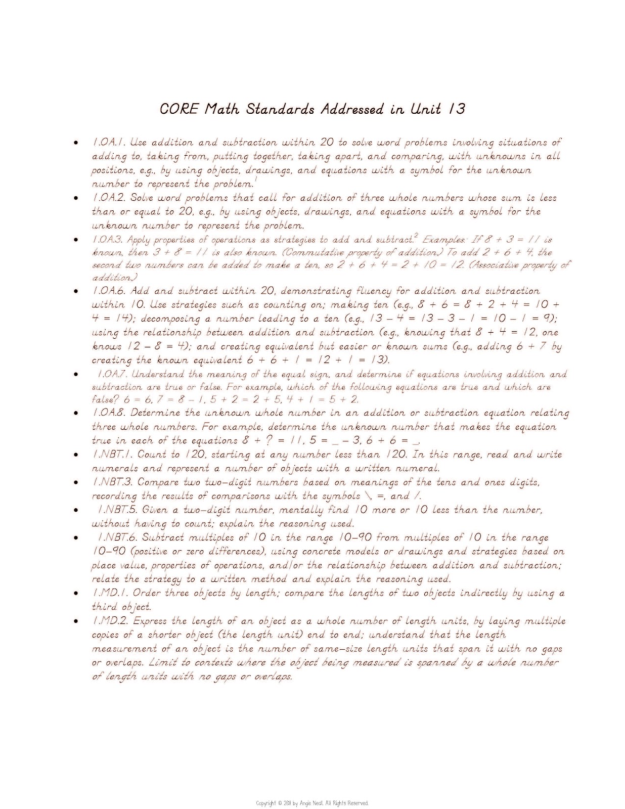 Fall Into First: First Grade CORE Math