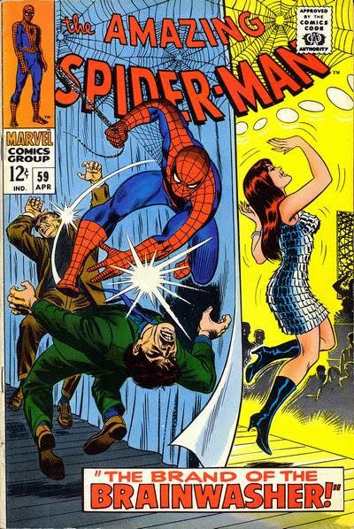 Amazing Spider-Man #59, Mary Jane Watson dances, her first ever cover appearance. All-time Top Ten John Romita Spider-Man Covers